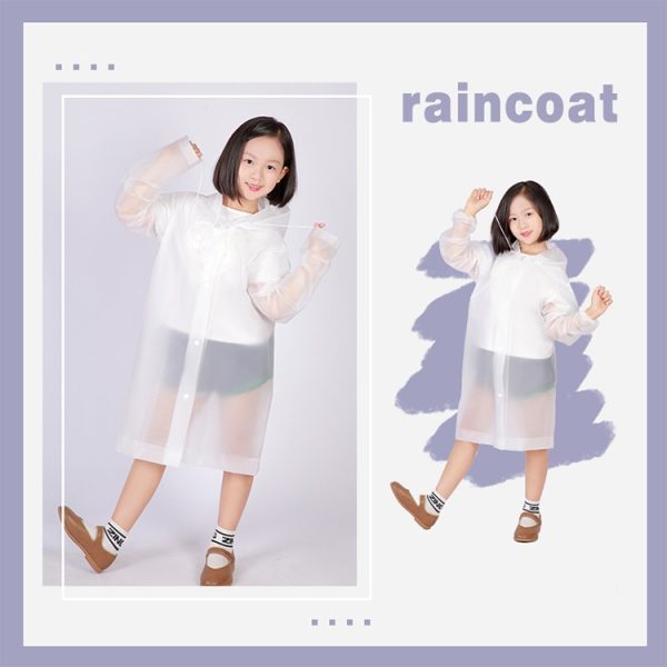 Non-disposable Frosted Thickened Children EVA Raincoat – Image 2