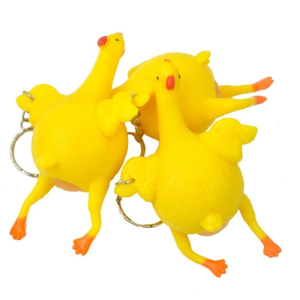 12 PCS Spoof Tricky Funny Gadgets Toys Vent Chicken Whole Egg Laying Hens Crowded Latex Rubber Anti Stress Ball - Image 3