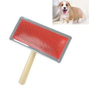 Grooming Cleaning Brush with Wood Handle for Pet,  Size: L,