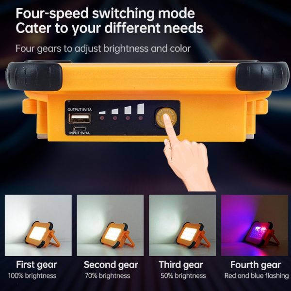 50W 32 LEDs Solar Portable Camping Magnetic Emergency Light with Four Levels of Brightness: Battery Indicator - Image 11