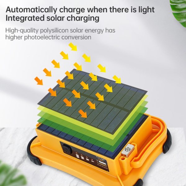 50W 32 LEDs Solar Portable Camping Magnetic Emergency Light with Four Levels of Brightness: Battery Indicator - Image 3