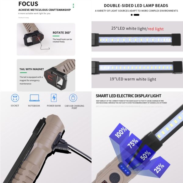 FA-WK06 Multifunctional Rechargeable Folding Work Emergency Light with Power Bank Function – Image 6
