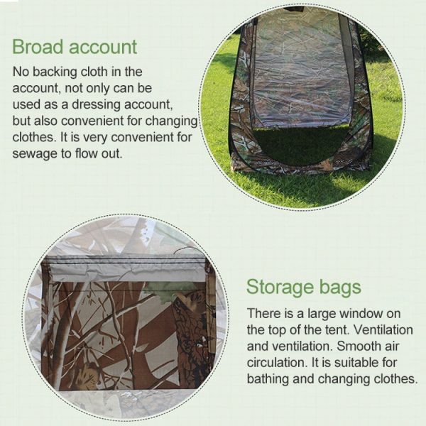 Clothes Changing Bathing Tent with Window, Size: 195x120x120cm - Image 5