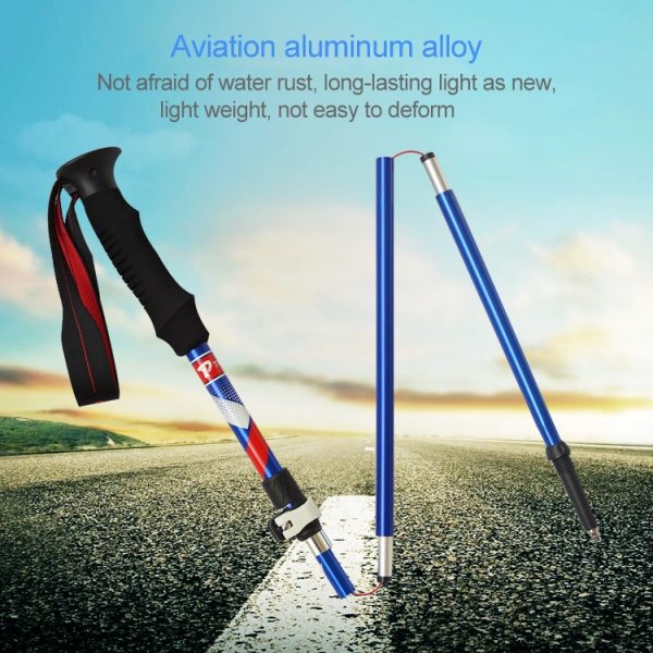 5 Node Portable Foldable Aluminium Alloy Trekking Poles, Folding Length : 28.5CM - Image 4