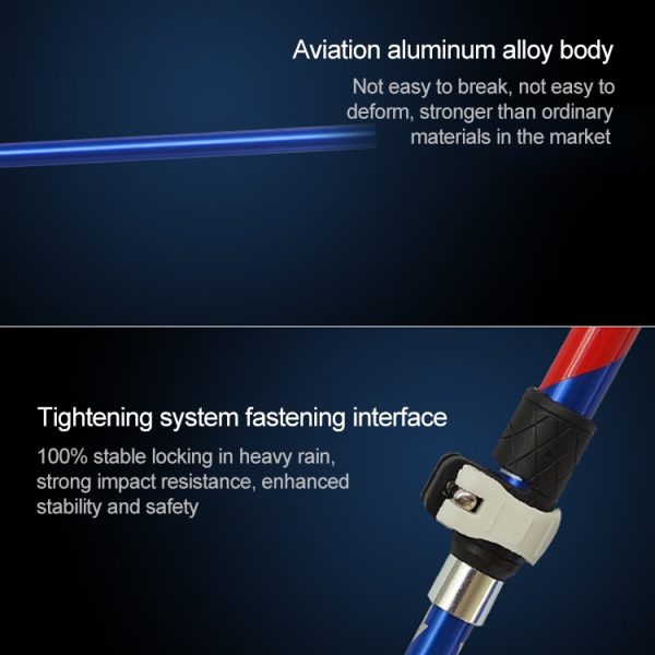 5 Node Portable Foldable Aluminium Alloy Trekking Poles, Folding Length : 28.5CM - Image 5
