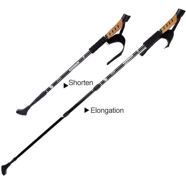 KODENOR Outdoor Mountaineering Portable Foldable Aluminium Alloy Straight Handle  Trekking Poles, Length : 66-135CM - Image 3
