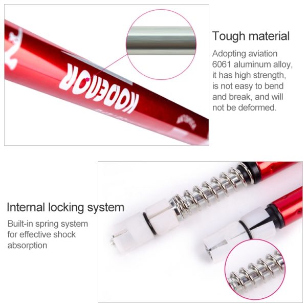 KODENOR Outdoor Mountaineering Portable Foldable Aluminium Alloy Straight Handle  Trekking Poles, Length : 66-135CM - Image 4