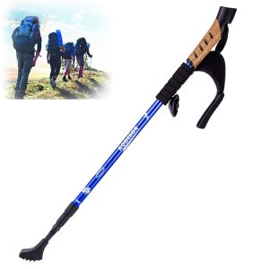 KODENOR Outdoor Mountaineering Portable Foldable Aluminium Alloy Straight Handle  Trekking Poles, Length : 66-135CM