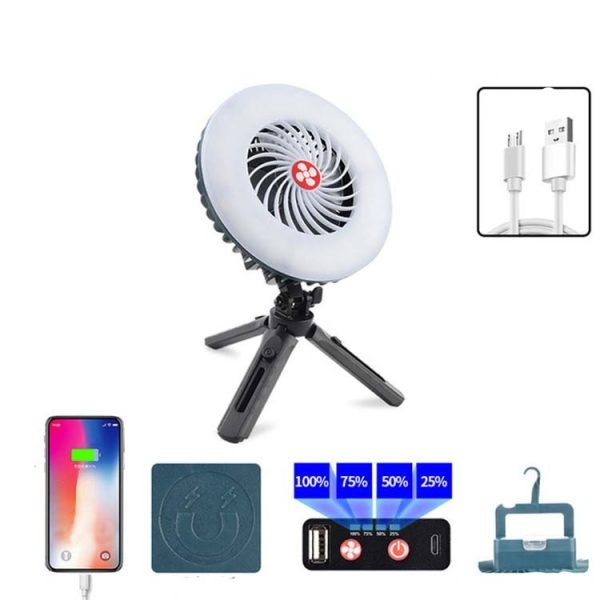 USB Rechargeable Fan Multi-function Tent Camping Lamp - Image 9