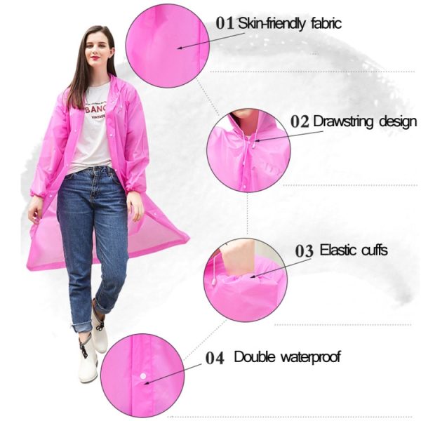 Disposable  PEVA Environment Transparent Raincoat – Image 3
