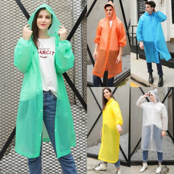 Disposable  PEVA Environment Transparent Raincoat – Image 7