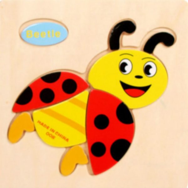 2 PCS Educational Toddler Wooden Toy Cartoon Animal 3D Puzzle – Image 10