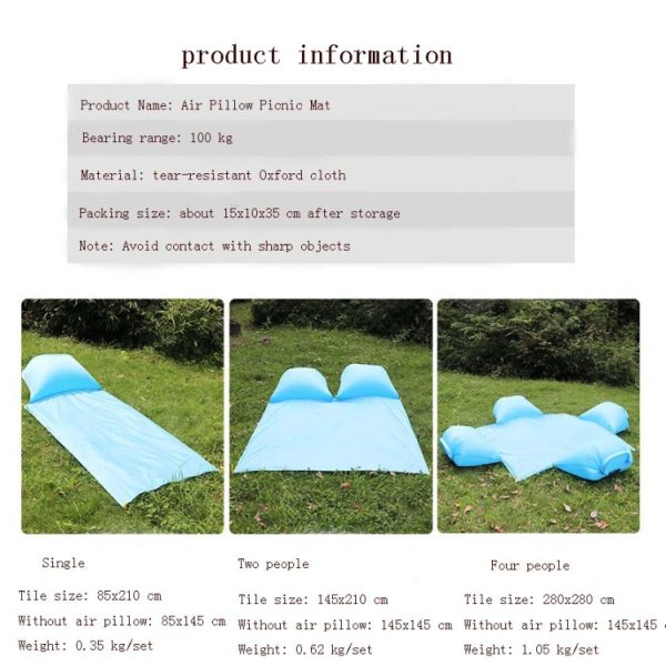 Outdoor Waterproof Air Pillow Picnic Mat - Image 4