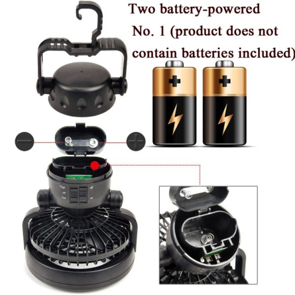 18 LEDs 78LM Portable  Dual Purpose Camping Fan and Light - Image 4