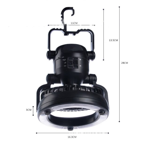 18 LEDs 78LM Portable  Dual Purpose Camping Fan and Light - Image 6
