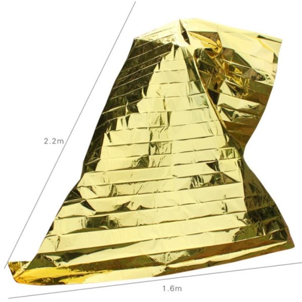 Outdoor Survival Emergency Insulation Blanket Gold Silver Double-Sided Mat - Image 2