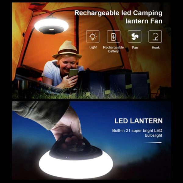 TW-8003 Outdoor Camping Light Rechargeable Camping Portable Fan - Image 2