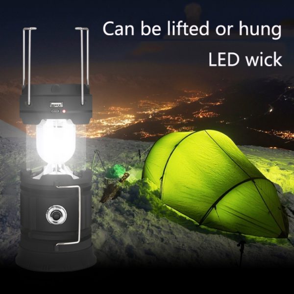 5803 Solar Camping LED Emergency Portable Light Support USB Output - Image 9