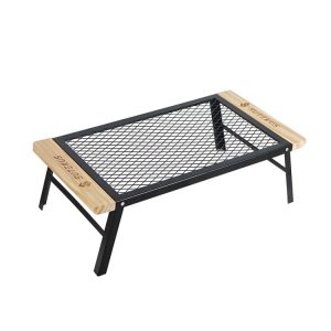 CLS Outdoor Folding Mesh Table Camping Iron Folding Table Portable Barbecue Rack Car Camping Rack