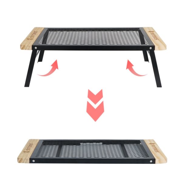CLS Outdoor Folding Mesh Table Camping Iron Folding Table Portable Barbecue Rack Car Camping Rack - Image 2