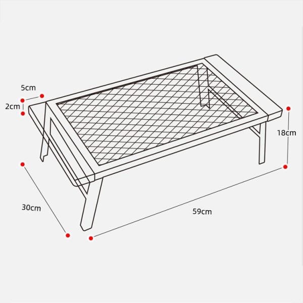 CLS Outdoor Folding Mesh Table Camping Iron Folding Table Portable Barbecue Rack Car Camping Rack - Image 3