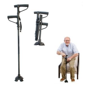 Multifunctional Folding Double-Handle Elderly Crutches/Walking Sticks With Lights