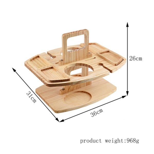 Portable Picnic Wooden Wine Glass Holder Detachable Wine Table - Image 4