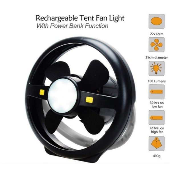 Outdoor Tent USB Hook Light LED Camping Fan Light - Image 2