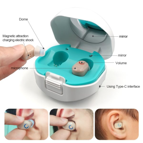 TWS On-Ear Sound Amplifier Hearing Aid with Charging Compartment - Image 8