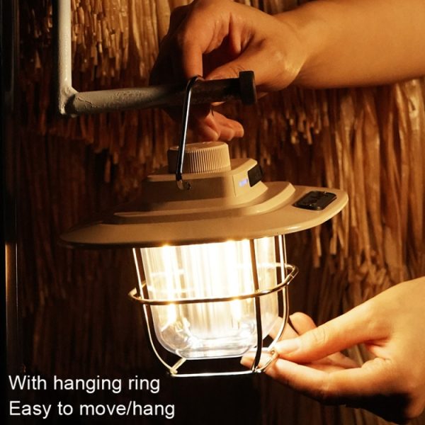 LY02 LED Retro Lantern Hand Tent Lamp USB Charging Camping Light - Image 8
