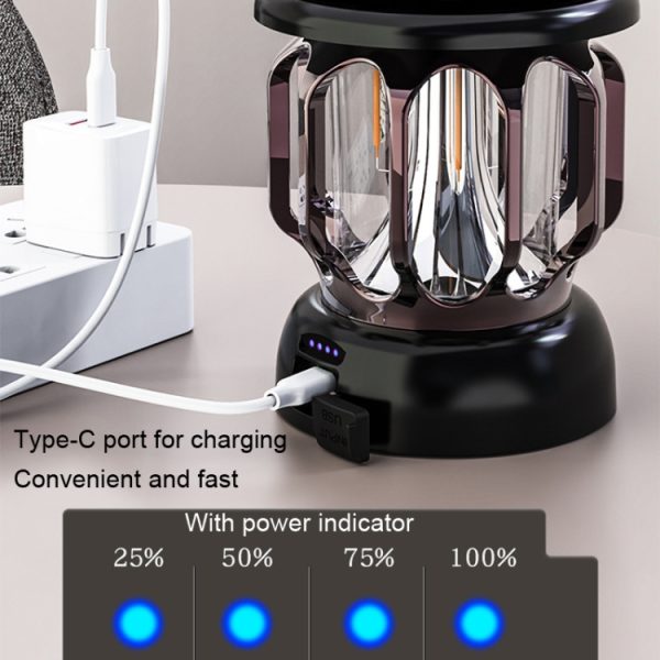 LH-B46 LED Retro Tent Light Convenient USB Charging Camping Light - Image 5