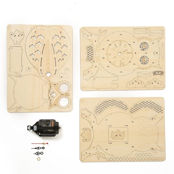 Owl Clock 3D Wooden Puzzle Toys DIY – Image 3