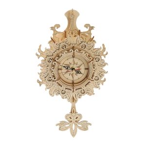 Retro Wall Clock 3D Wooden Puzzle Toys DIY