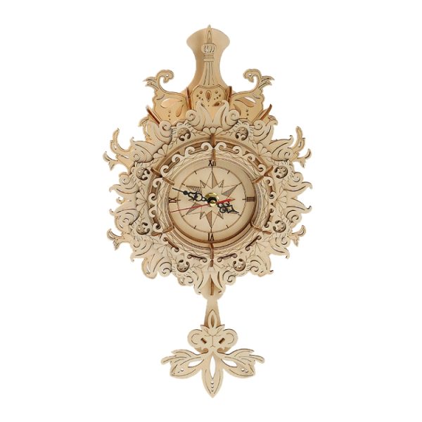 Retro Wall Clock 3D Wooden Puzzle Toys DIY