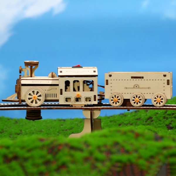 Electric Track Train 3D Wooden Puzzle Model DIY – Image 3