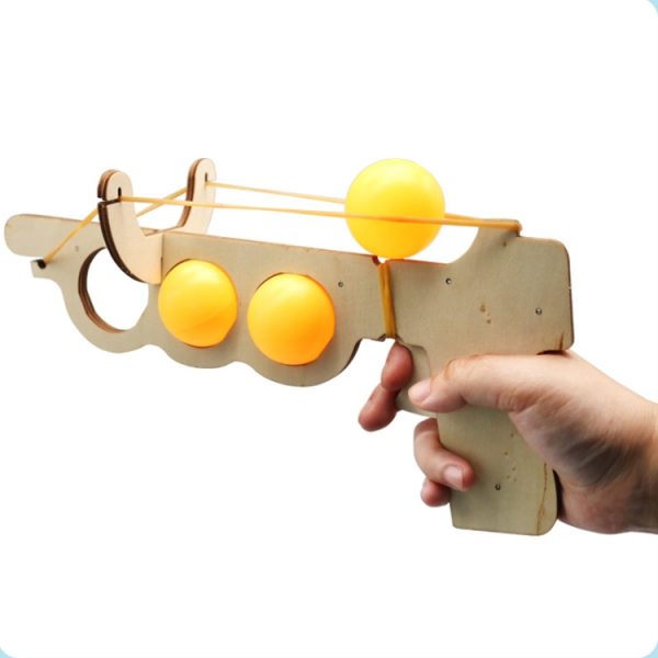 Wooden DIY Table Tennis Elastic Physical Science Toy - Image 3