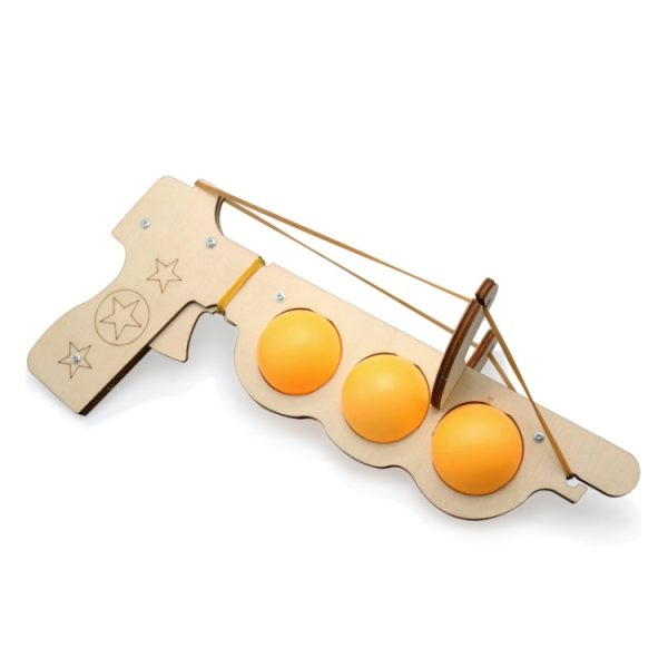 Wooden DIY Table Tennis Elastic Physical Science Toy - Image 5