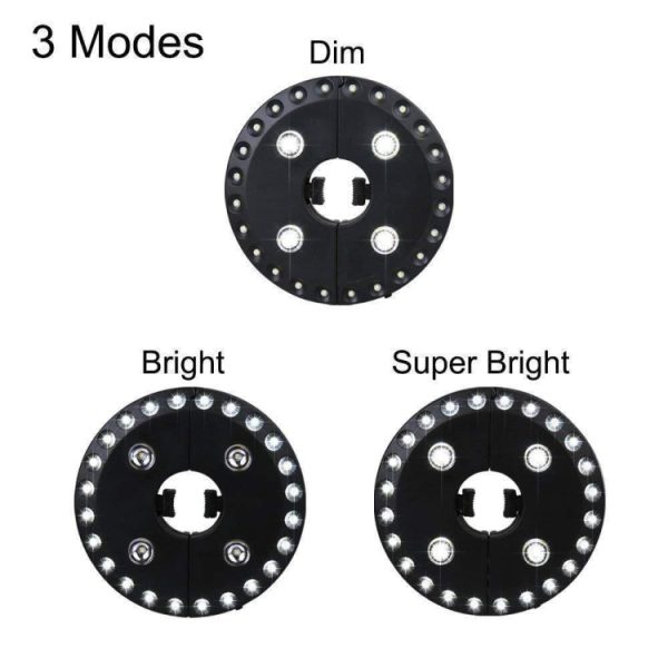 24+4 LEDs Umbrella Light Balcony Emergency Tent Light for 2.5-3.5cm Pole - Image 6