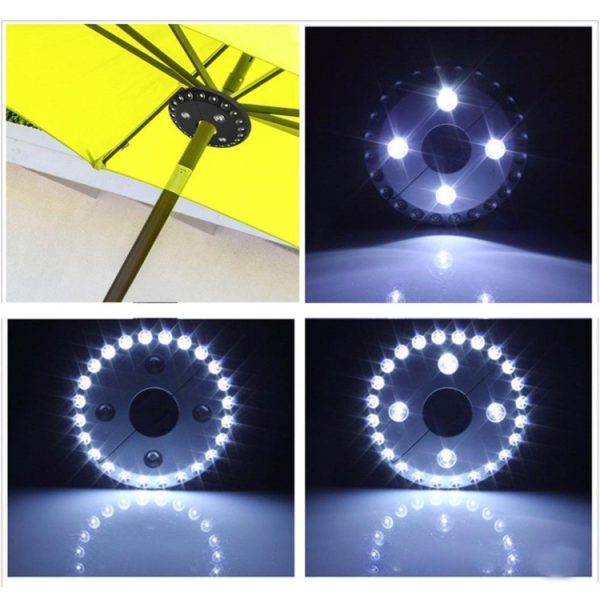24+4 LEDs Umbrella Light Balcony Emergency Tent Light for 2.5-3.5cm Pole - Image 9