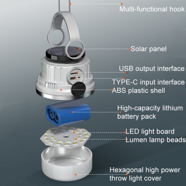 M10 Solar Tent Light With Portable Power Supply Handheld Camping Light Outdoor Vintage Mood Lights – Image 5