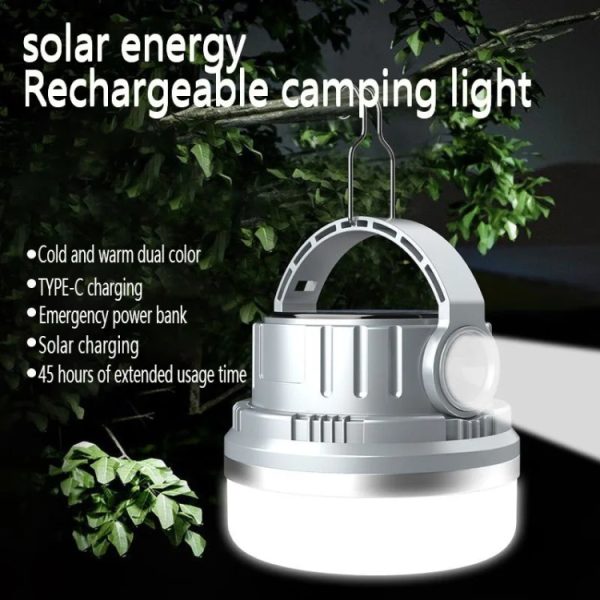 M10 Solar Tent Light With Portable Power Supply Handheld Camping Light Outdoor Vintage Mood Lights – Image 6