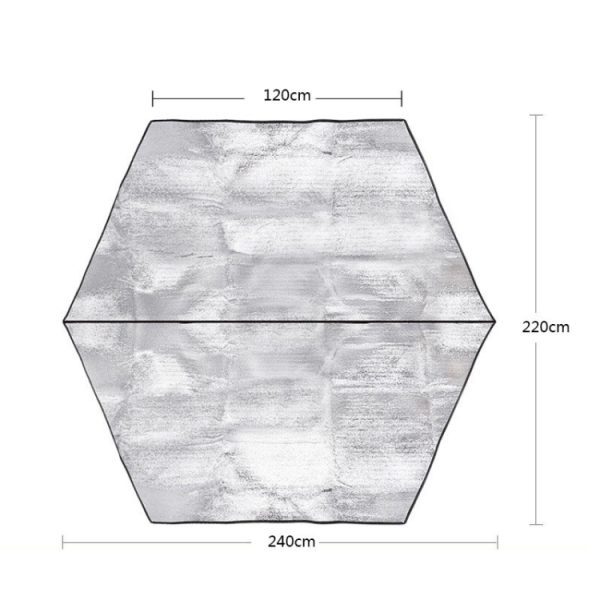 Outdoor Large Hexagonal Double Sided Waterproof Heat Insulation Tent Picnic Pad - Image 3