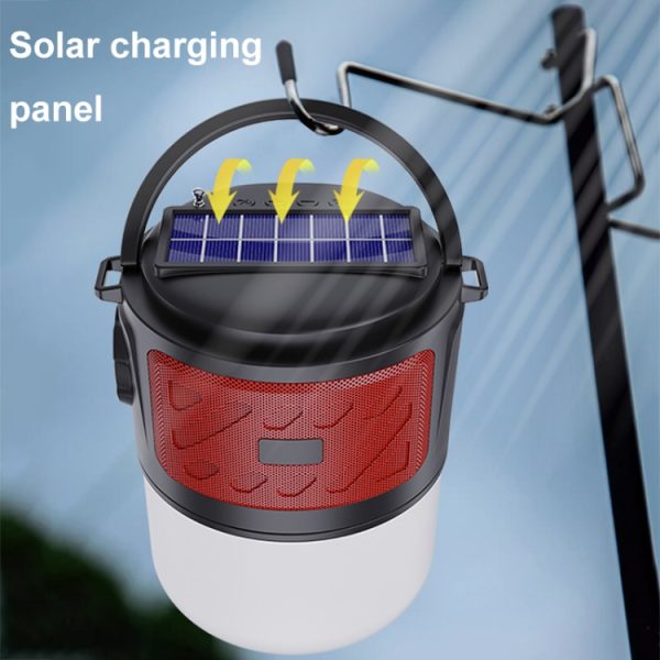 DV-V12 Outdoor Solar Camping Light FM Card Bluetooth Speaker - Image 8