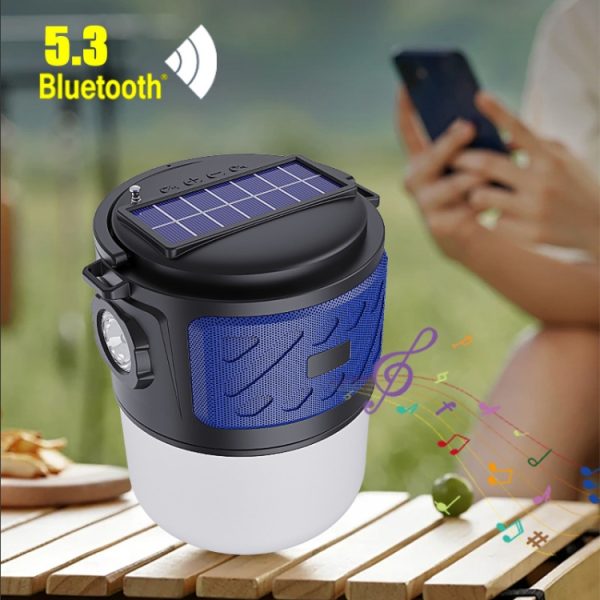 DV-V12 Outdoor Solar Camping Light FM Card Bluetooth Speaker - Image 10