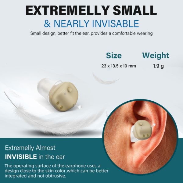 In-ear TWS Invisible Hearing Aid Digital Sound Amplifier with Charging Box – Image 5