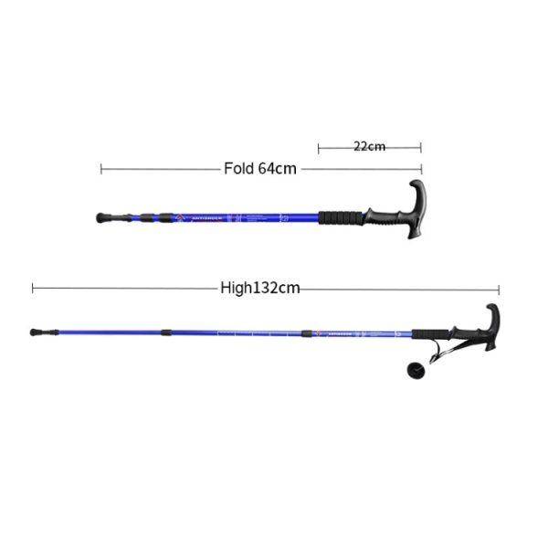 132cm Retractable Three Outdoor Trekking Poles Telescopic – Image 3