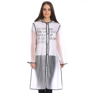 Poncho Edge Design Transparent Hat Brim Waterproof Outdoor Raincoat,