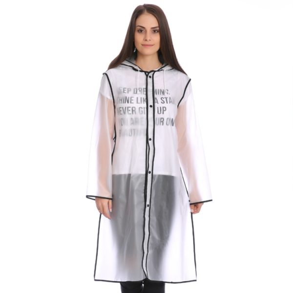 Poncho Edge Design Transparent Hat Brim Waterproof Outdoor Raincoat, - Image 2