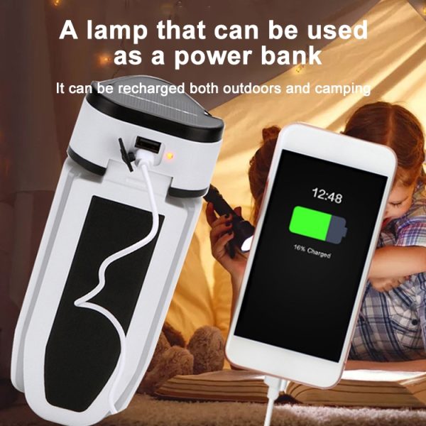 Multifunctional Solar USB Charging 60 LED Trefoil Portable Flashlight/ Emergency Light - Image 7
