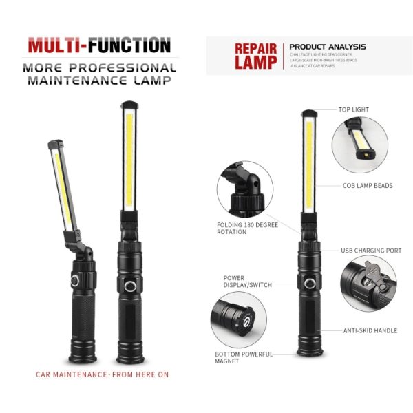 W553 280LM USB Rechargeable Folding Mobile Handheld Work Emergency Light - Image 5